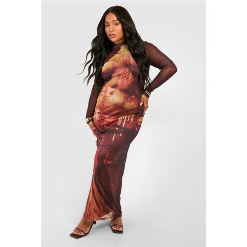 Grande Taille - Robe Longue En Mesh À Manches Longues - 46 - boohoo - Modalova