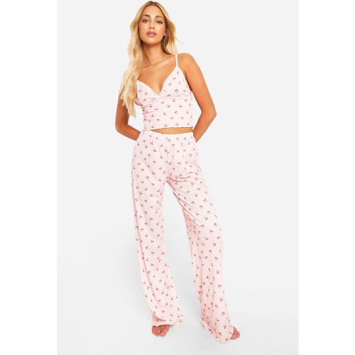 Cherry Print Cami And Trouser Pyjama Set - boohoo - Modalova