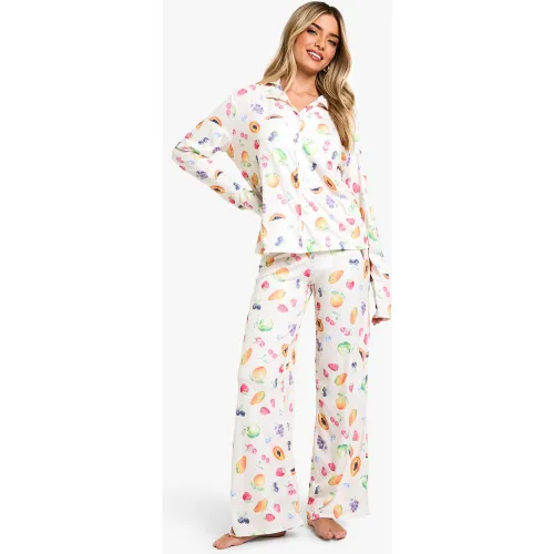 Ensemble De Pyjama À Imprimé Fruit - 34 - boohoo - Modalova