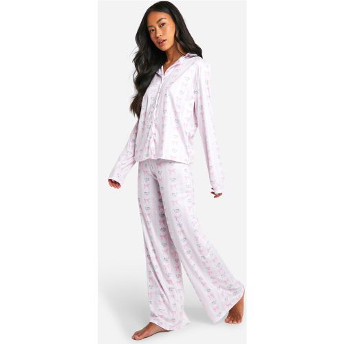 Pyjama Boutonné À Imprimé Nœud - 38 - boohoo - Modalova