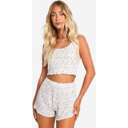 Ensemble De Pyjama Fleuri Avec Débardeur Et Short - 34 - boohoo - Modalova