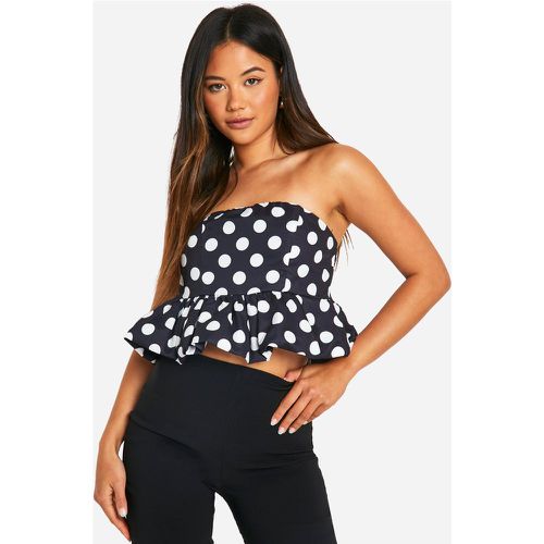 Corset Péplum À Pois - 38 - boohoo - Modalova