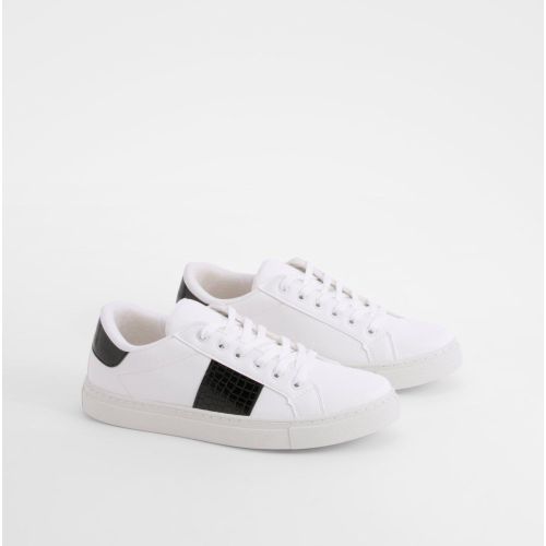 Baskets À Empiècement Croco - 40 - boohoo - Modalova