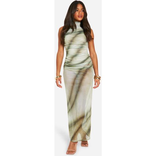 Robe Longue Imprimée En Mesh - 36 - boohoo - Modalova
