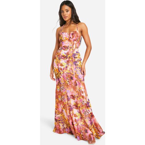 Robe Longue Fleurie À Imprimé Léopard - 40 - boohoo - Modalova