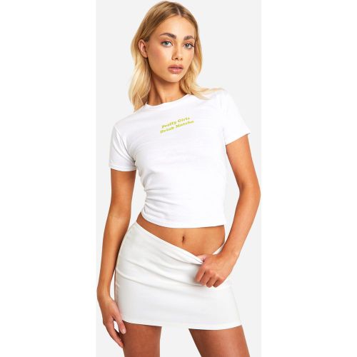 T-Shirt Court À Slogan Pretty Girls Drink Matcha - L - boohoo - Modalova