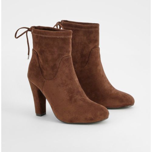 Bottines Chaussettes Nouées À Talon Carré - Pointure Large - 36 - boohoo - Modalova