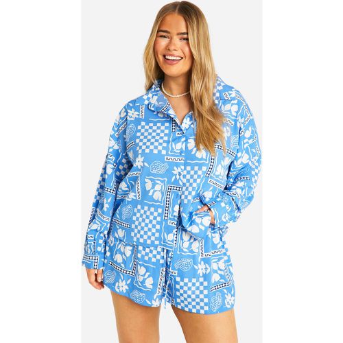 Grande Taille - Chemise Oversize Imprimée - 44 - boohoo - Modalova