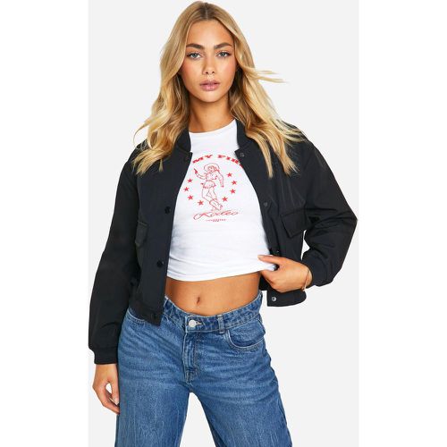 Bomber À Poches - Noir - 40, Noir - boohoo - Modalova