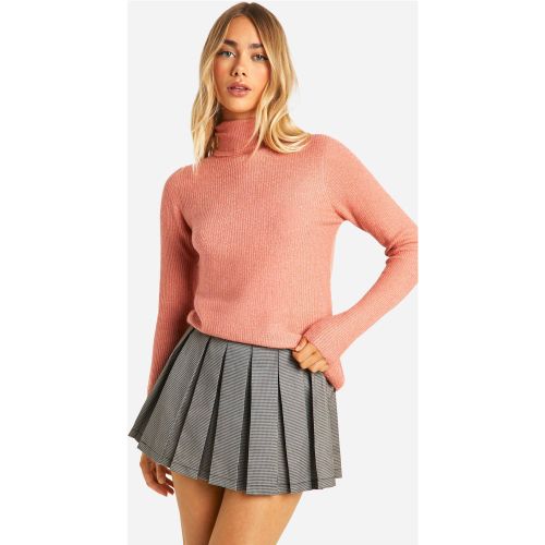 Pull À Col Roulé En Maille Côtelée Douce - S - boohoo - Modalova