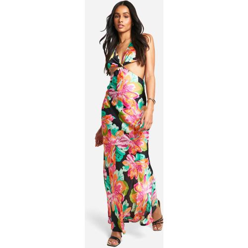 Tall" - Robe Longue Fleurie À Découpes - 34 - boohoo - Modalova