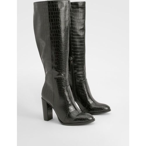 Bottes Hautes Croco - 36 - boohoo - Modalova