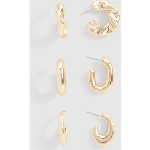 Lot De Boucles D'Oreilles Dorées Épaisses - One Size - boohoo - Modalova