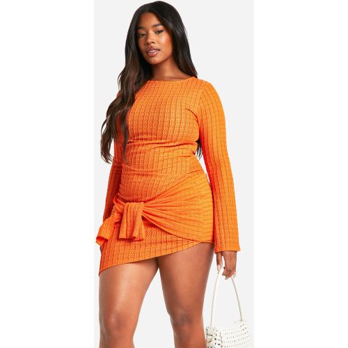 Grande Taille - Robe Courte Drapée Texturée - 44 - boohoo - Modalova