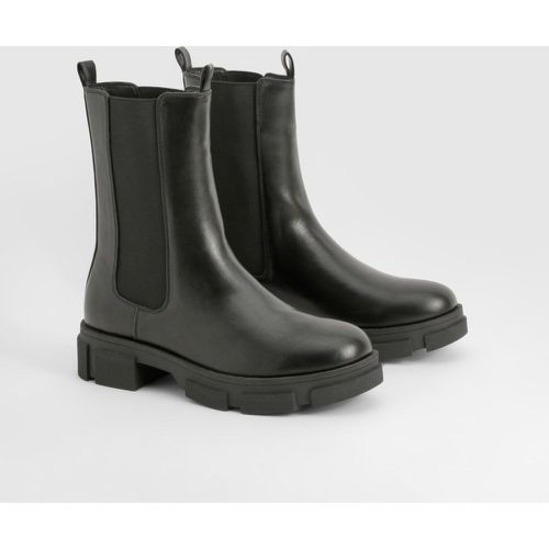 Bottines Hautes À Plateforme Et Détail Contrastant - 40 - boohoo - Modalova