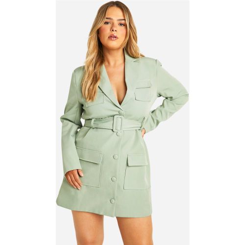 Grande Taille - Robe Blazer Utilitaire - 52 - boohoo - Modalova