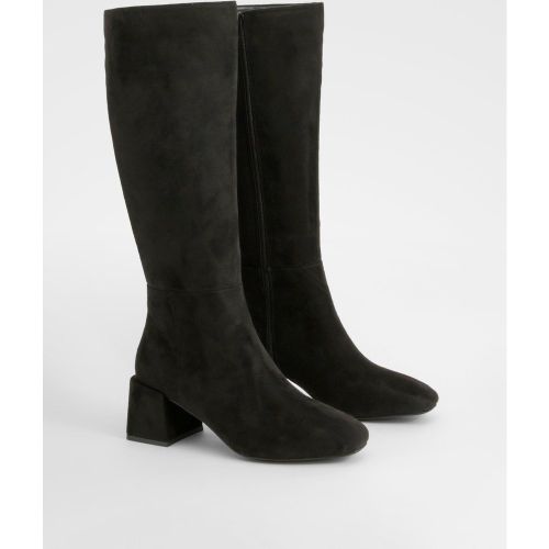 Bottes Hautes En Synthétique À Talon Carré - 36 - boohoo - Modalova