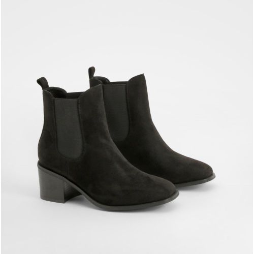 Bottines À Empiècement Contrastant Et Talon Carré - Pointure Large - 36 - boohoo - Modalova