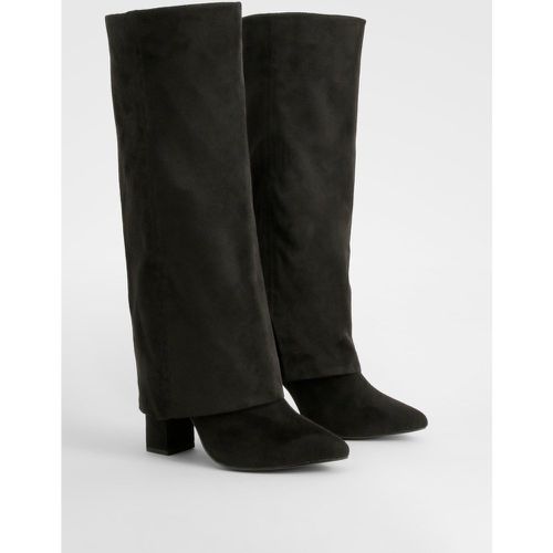 Bottes Hautes Plissées À Talon - Pointure Large - 38 - boohoo - Modalova