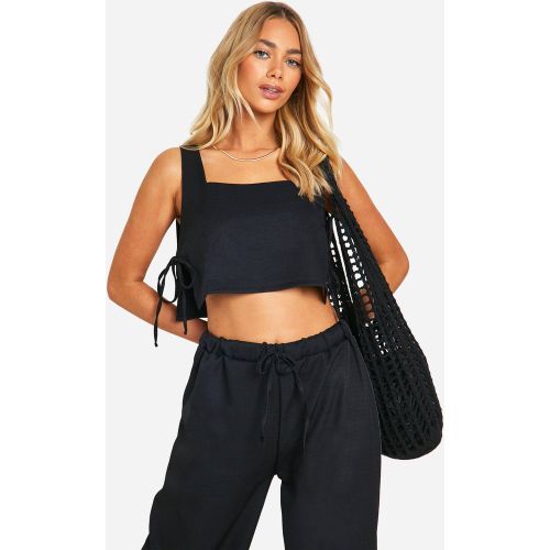 Crop Top Oversize Noué Texturé - 34 - boohoo - Modalova