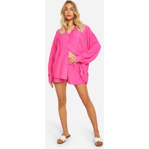 Ensemble Plissé Avec Chemise Et Short - 38 - boohoo - Modalova