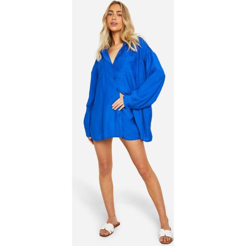 Ensemble Plissé Avec Chemise Et Short - 38 - boohoo - Modalova