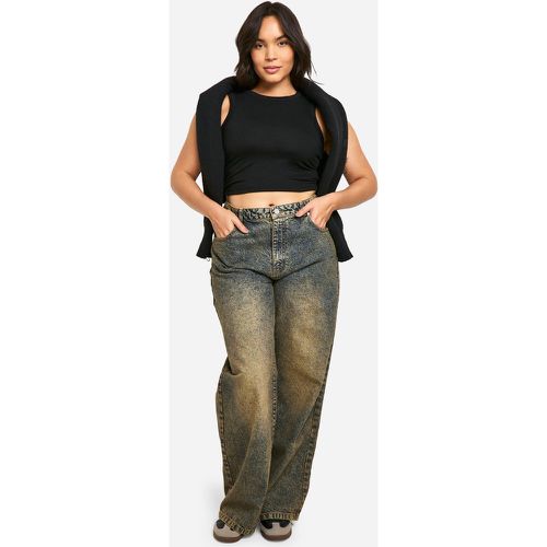 Grande Taille - Jean Boyfriend Basique Taille Haute - 44 - boohoo - Modalova