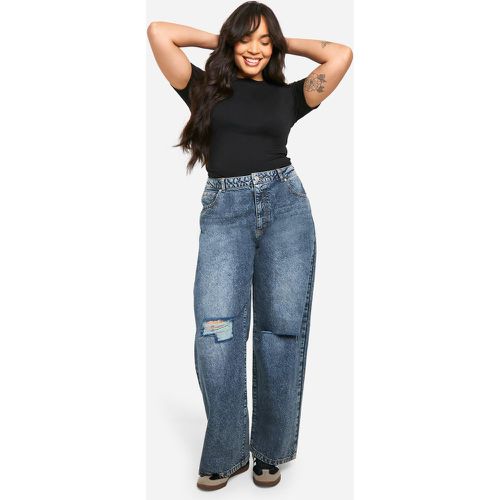 Grande Taille - Jean Boyfriend Basique Déchiré - 50 - boohoo - Modalova