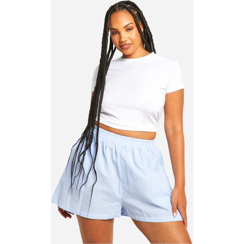 Grande Taille - Short Texturé Imprimé Vichy - 44 - boohoo - Modalova