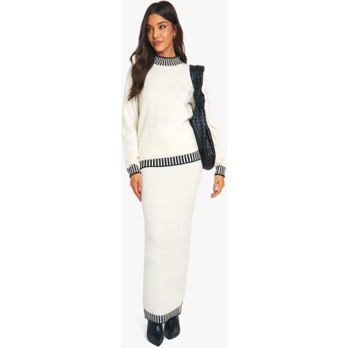 Ensemble En Maille Premium Avec Pull Et Jupe Longue - Blanc Écru - S, Blanc Écru - boohoo - Modalova