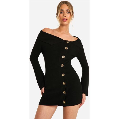 Robe Courte En Maille Côtelée Premium - M - boohoo - Modalova