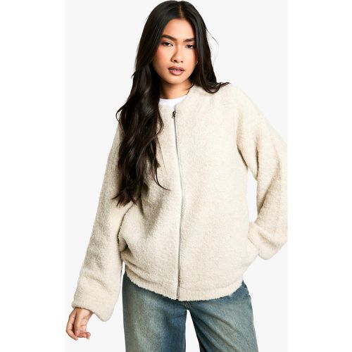 Bomber Oversize En Polaire - Blanc Écru - M, Blanc Écru - boohoo - Modalova