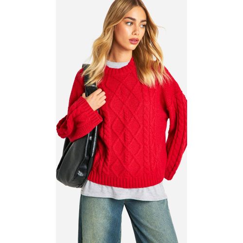 Pull En Maille Torsadée À Coutures Apparentes - S - boohoo - Modalova