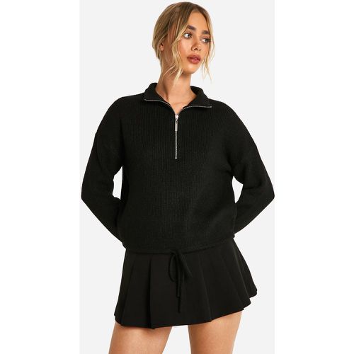 Pull Zippé À Col Cheminée - L - boohoo - Modalova