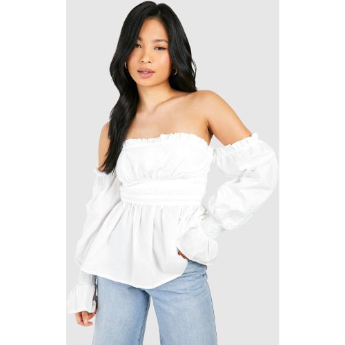 Petite" - Top En Coton À Manches Larges - 34 - boohoo - Modalova