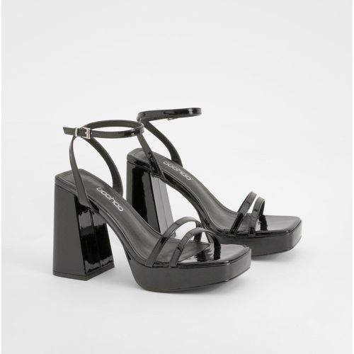 Sandales Vernies À Plateforme Et Talon - 39 - boohoo - Modalova