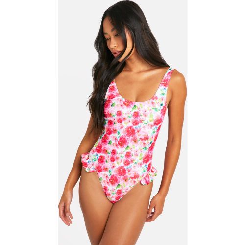 Maillot De Bain Fleuri À Volants - 36 - boohoo - Modalova