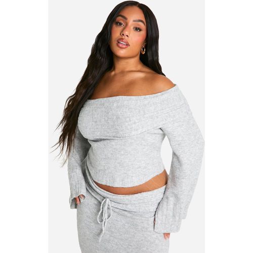 Grande Taille - Pull En Maille Douce À Col Bateau - 44-46 - boohoo - Modalova