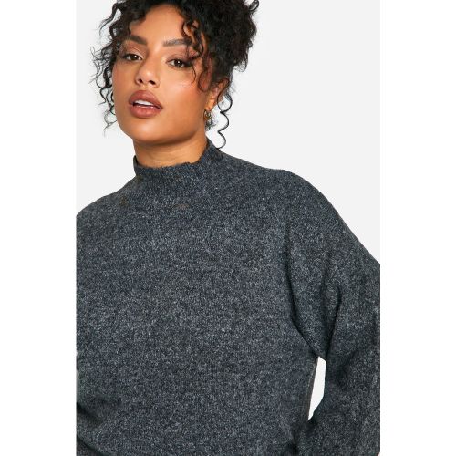 Grande Taille - Pull À Col Montant En Maille Douce - 52 - boohoo - Modalova
