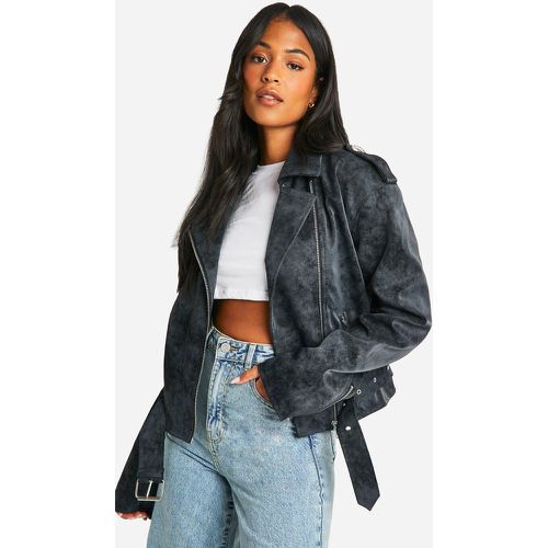 Tall" - Veste Biker Effet Vintage - 38 - boohoo - Modalova