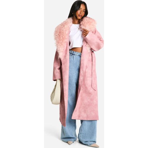 Petite" - Trench Enduit À Col En Synthétique - 38 - boohoo - Modalova