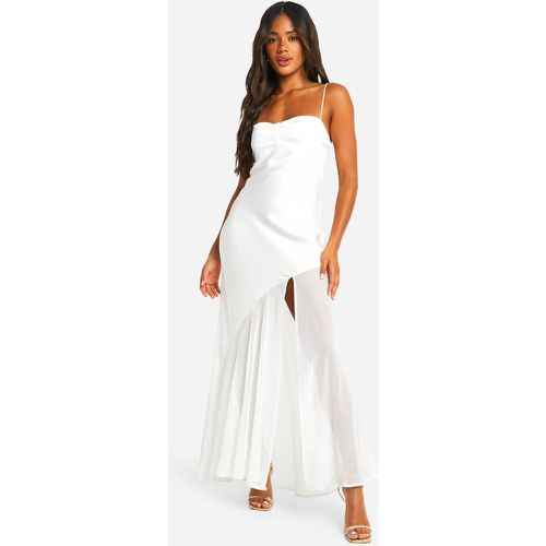 Robe Longue Satinée Et En Mousseline De Soie - 42 - boohoo - Modalova