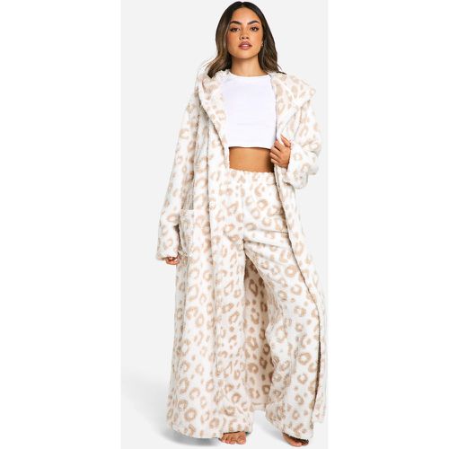 Robe De Chambre En Polaire À Imprimé Léopard - L - boohoo - Modalova