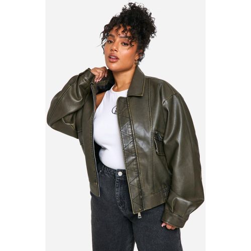 Grande Taille - Bomber Effet Vintage - 50 - boohoo - Modalova