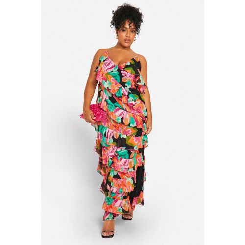 Grande Taille - Robe Longue À Volants - 44 - boohoo - Modalova
