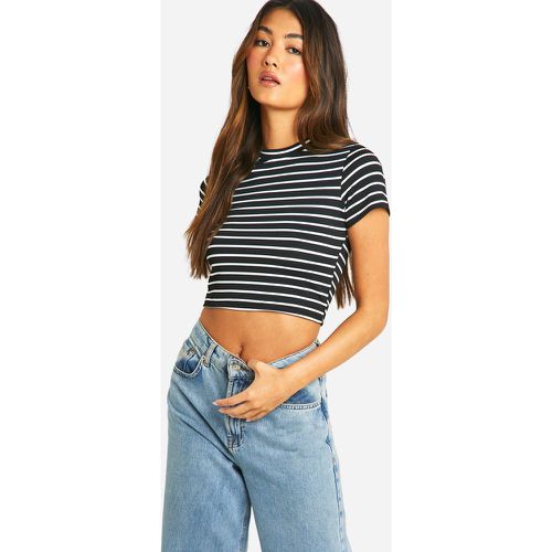 Crop Top À Dos Nu Et Manches Courtes - M - boohoo - Modalova