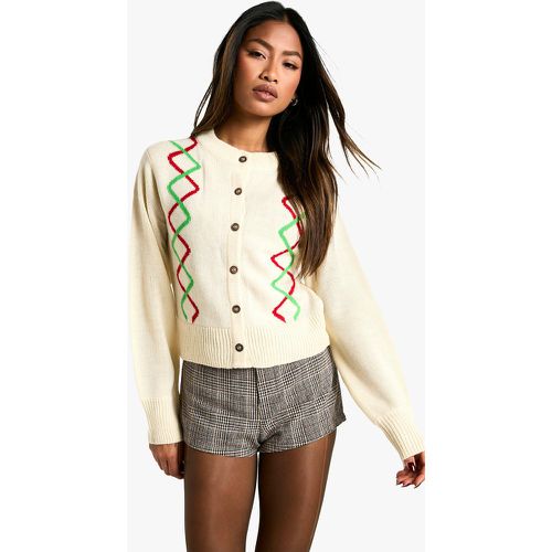 Cardigan À Motif Jacquard De Noël - S - boohoo - Modalova