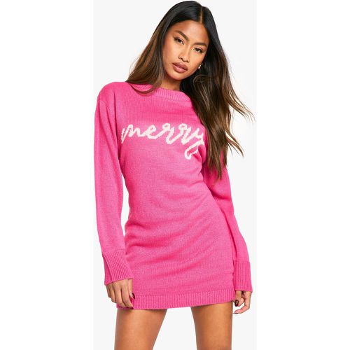 Robe Pull De Noël À Slogan Merry - S - boohoo - Modalova