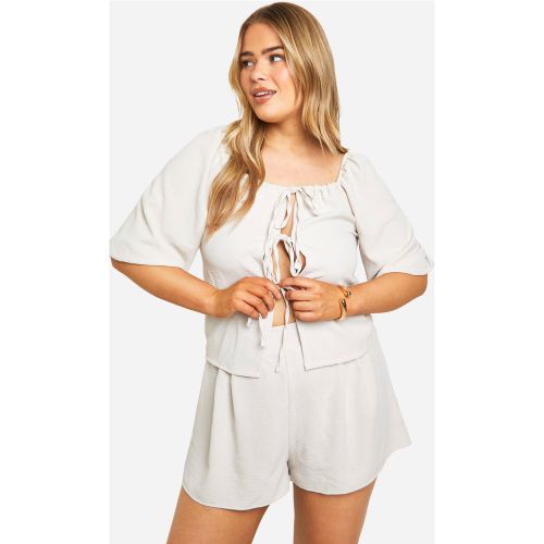 Grande Taille - Ensemble Avec Top Noué Et Short - 44 - boohoo - Modalova