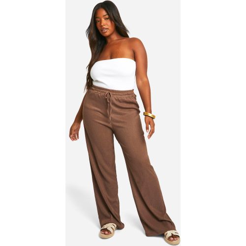 Grande Taille - Pantalon Large Texturé - 44 - boohoo - Modalova